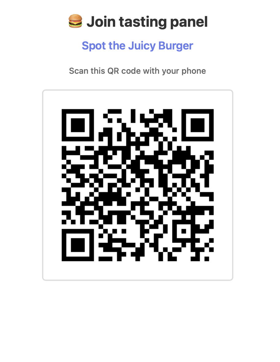 Tasters scan QR code